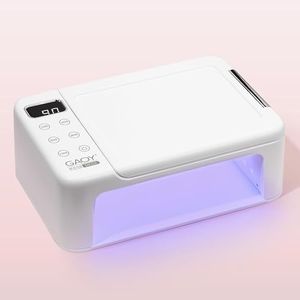 GAOY Professional Nail Curing Lamp for Salon, Mega UV LED Light for Gel Nails with Arm Rest and Retractable Tray, 5 Timers, LCD Display and Infrared Sensor