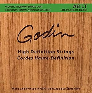 Godin Guitars 008995 Seagull A6 LT Phosphor Bronze Acoustic Guitar Strings, Light