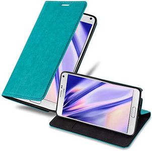 Cadorabo Funda Libro para Samsung Galaxy Note 4 en Turquesa Petrol - Cubierta Proteccíon con Cierre Magnético, Tarjetero y Función de Suporte - Etui Case Cover Carcasa