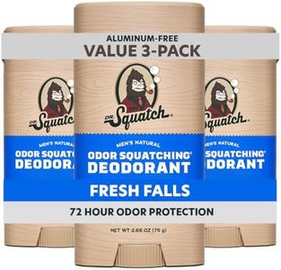 Dr. Squatch Natural Deodorant for Men 3 Pack Fresh Falls – Odor-Squatching Men's Deodorant Aluminum Free (2.65 oz, 3 Pack)