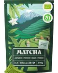 NaturaleBio Japanese Organic Matcha Green Tea Powder - Premium Grade-100g. Produced in Japan, Uji, Kyoto. Use for Drinking, Cooking, Baking, Smoothie Making and with Milk. Vegan & Vegetarian Friendly