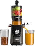 Ciarra Cold Press Juicer - 4.3” XL Feed Chute, 200W Quiet Motor, 1.27 Qt (1.2L) BPA-Free Juice Container, 90% Juice Yield Slow Masticating Juicer for Whole Fruits & Vegetables, Easy to Clean