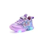 Kids LED Light Sneakers,luminous shoes ELSA Shoes Girl,Summer Girls Luminous Shoes,Sneakers with Closed Mesh Girls Light Shoes Rain Day Shoes,Girls Flashing Shoes,Leather For Girl Sneaker soft sole We