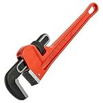 Jetech 10 Inch (250mm) Straight Pipe Wrench, Adjustable Heavy Duty Plumbing Wrench with Floating Hook Jaw and I-Beam Handle