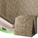 Art3d Drop Ceiling Tiles 2x2, 12 Pieces, Glue-up Ceiling Panel, Fancy Classic Style, Antique Gold, PVC Material, 24"x24", 48 Sq.ft Coverage
