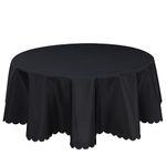 Home Direct Quality Round Fabric Tablecloth Table Cloth Table Cover 140cm 55" Black