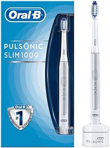 Oral-B Pulsonic Slim 1000 Elektrische Schallzahnbürste, mit Timer und Aufsteckbürste, silber