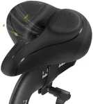 Oversized Bike Seat, Wide Bicycle Seat for Women Men Comfort, Universal Waterproof Bike Saddle Replacement with Safety Reflective Strip for Peloton, Exercise Bikes, Cruiser, City Bikes (All Black New)