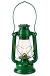 Lalten Desi Kerosene Hurricane Lantern Glass Lamp Hanging Traditional Home Decoration Outdoor Camping Light Oil Burning Lantern Metal (Pack of 1), [Sold Without Kerosene] Color Green,Blue,Purple