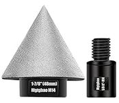 Mgtgbao 48mm Black Diamond Beveling Chamfer Bit, 1-7/8" Diamond Countersink Drill Bits with M14 Thread for enlarging, polishing and Bevelling Granite Marble Tiles The exsit Holes Enlarging Polishing Shaping Size of 0 to 1-7/8" Inch