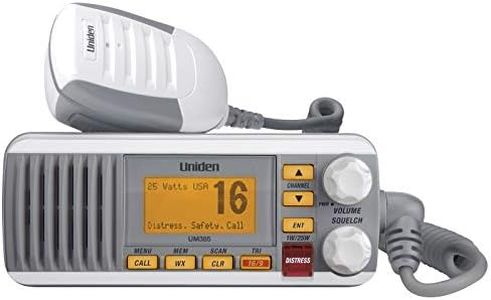 Uniden UM385 25 Watt Fixed Mount Marine Vhf Radio, Waterproof IPX4 with Triple Watch, Dsc, Emergency/Noaa Weather Alert, All Usa/International/Canadian Marine Channels, Memory Channel Scan, White