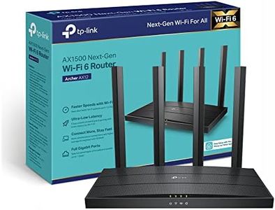 TP-Link Next-Gen Wi-Fi 6 AX1500 Mbps Gigabit Dual Band Wireless Router, WPA3 Security, Ideal for Gaming Xbox/PS4/Steam and 4K, Plug and Play (Archer AX12)