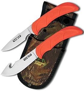 OUTDOOR EDGE WildPair, Fixed Blade Hunting Knife Set, Field Dressing & Game Processing Knives - Gut-Hook Skinning & Caping Knives, Nylon Sheath - Deer & Elk