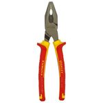 STANLEY FATMAX® 0-84-002 VDE Combination Pliers, 200mm (8"), Bimaterial Handle, Ideal For Repair Of Electric Vehicles, Gripping & Manoeuvring Wires, Red and Yellow