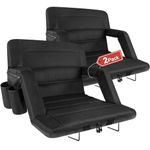 yeyeeyyee Extra Wide Stadium Seats with Back Support 2 Pack, Bleacher Chairs with Back and Cushion Folding Stadium Chairs, 6 Reclining Positions Waterproof Bleacher Seats (Extra Wide|25" Black)