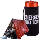 Emergency Shelter ‚ Emergency Tube Tent ‚ Reflective Mylar Survival Tent ‚ Includes Whistle, Compass and Survival Hook