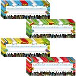 Faccito 40 Pcs Classroom Name Plate, Traditional Manuscript Flat Left or Right Alphabet Name Tags Decoration with Adhesive Dots for School Classroom Student Desks Supply(Hero Style)