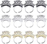 BinaryABC Happy New Year Headband Tiara,New Years Party Favor,New Years Eve Party Decorations 12Pcs