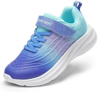 DREAM PAIRS Girls Shoes Kids Tennis Sparkle Ease Running Athletic Lightweight Sneakers for Little/Big Kids Toddler,Size 13 Little Kid,Navy/Purple/Blue,SDRS2411K