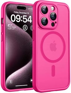 TOCOL for Phone 15 Pro Case, Compatible with Magsafe Charger, Full Camera Protection, Drop Protection, Translucent Matte Phone Case for iPhone 15 Pro 6.1 inch (Hot Pink)