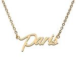 Paris Name Tag Necklaces for Her Hi