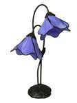 Dale Tiffany TT12147 Poelking 2-Light Blue Lily Table Lamp, Dark Antique Bronze