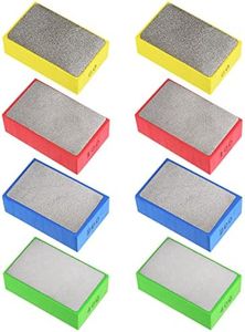 HARFINGTON Diamond Polishing Pad 2Set(8pcs) 60# 100# 200# 400# Grits Sanding Blocks for Sanding Ceramics Glass Tile Concrete Stone Marble Wood
