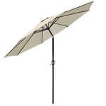 Green Bay 2.7M Cream Garden Parasol with Crank and Tilt Sun Shade Umbrella for Outdoor Garden and Patio