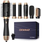 Hair Styler 6 in 1, OKWRAP Air Styler Set,Hair Dryer Brush with Curl Straighten, Volumise, Smooth and Hairdryer Brushes for Styling, Blow Dryer Brush Hot Hair Styler for All Hair Type/Length