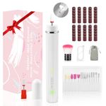 CIICII 71Pcs Cordless Nail Drill Kit with LED Light & Portable Bag, 20000RPM Electric Nail Drill Machine (3-Speed Rechargeable Wireless Electric Nail File) for Acrylic Gel Nails DIY Manicure Pedicure