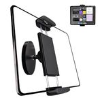 VasSmtCPH Magnetic Tablet Mount Holder iPad Fridge Mount Stand for Cabinet Whiteboard Gym Warehouse and More fits 4.7-12.9 inch Phones and Tablets, 360°Adjustable 3.5" Magnetic Base