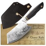 DALSTRONG Meat Cleaver Knife - 6 inch - Lord of The Rings™ Edition - Official Licensed Collection - Drawrves Gimli - Premium German X50CRMOV15 Steel - Ebony Wood Handle - Leather Sheath