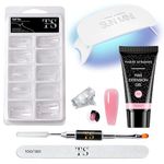 THR3E STROKES NAIL ART KIT POLYGEL NAIL EXTENTION KIT for Builder Gel UV Nail Art Kit Nail Extension Set (UV KIT) (PINK, UV KIT)