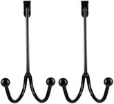 cheehigo Black 2 Packs Over The Door Hooks, Door Hanger Sturdy Hooks for Front Porch Decor Hanging Coats,Hats,Towels for Home and Office Organization for Wreath Hangers for Front Door Decorations