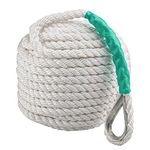 CarBole Boat Rope,Nylon Mooring Rope,Multi-functional Dock Line Rope 12mm*61m for Survival | Boating | Sports | Camping | Sailing | Hiking (White) (5850LB)