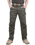 MAGCOMSEN Men's Tactical Urban Combat Trousers Sportswear Hiking Hunting Cargo Pants Trousers 32 Zip Off Gray Green