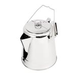 GSI Outdoors Glacier Stainless Steel Percolator Coffee Pot | Ultra-Rugged for Brewing Coffee Over Stove and Fire | Ideal for Group Camping, 28 cup (65028)