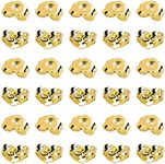 SANNIX 30pcs/15 Pairs Gold Plated Earring Backs Yellow Replacement Secure Ear Lockings