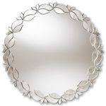 Baxton Studio Luiza Modern and Contemporary Silver Finished Round Petal Leaf Accent Wall Mirror