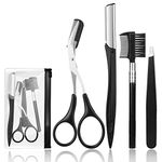 4 Pcs Eyebrow Trimming Kit Eyebrow Grooming Set with Tweezers Scissors Eyebrow Razor and Eyebrow Brush for Women and Men