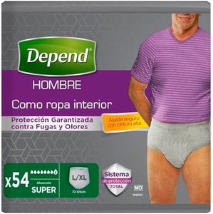 Depend Ropa interior absorbente Absorción Super Talla L/XL Hombre - 54 unidades