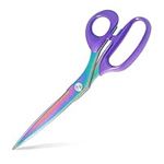 Asdirne Titanium Coating Fabric Scissors, Professional Tailor Scissors, Fabio Shear with Ultra-Sharp Stainless Steel Blades, Ergonomic ABS Handle, 10.5 Inch Ciseaux Couture, Rainbow&Purple