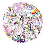 50 Pack Stickers for Children - Unicorn Aesthetic Scrapbook Stickers Vintage Waterproof Reusable for Kids - DIY Reward Stickers for Skateboard, Bottle, Laptop Decal, Moto, Bicycle, Suitcase, Books