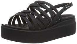 Crocs Women's Brooklyn Strappy Low Wedge Sandals, Black, 7 UK