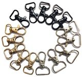 Beads & Crafts: Lobster Claw Clasps Swivel Lanyards Trigger Snap Hooks Strap for DIY Bags Art Crafts Jewelry Findings Keychain Key Rings Connector 36mm (Combo Pack of Gold, Silver & Black 5 Pcs Each)