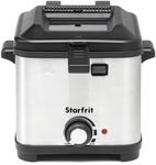 Starfrit 1.5L Compact Electric Deep Fryer - Variable Temperature - Quick-Release Magnetic Cord - Large Viewing Window - 800W
