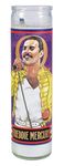 Freddie Mercury Secular Saint Candle - 8.5 Inch Tall Glass Prayer Votive - Made in The USA