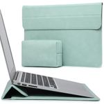 HYZUO 13.3-14 Inch Laptop Sleeve with Stand Feature for MacBook Pro 14 M3/M2/M1 Pro/Max A2992 A2918 A2779 2024-2021, MacBook Air 13 2017-2012, 13.5-13.8 Surface Laptop 7-1, with Pouch, Mint Green