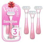 Venus Sensitive Disposable Razor Pink, 3 count (Pack of 2)- Packaging May Vary