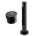 LIVIVO 32" Tower Fan with Remote - Timer Ultra Slim and Quiet and Powerful - Free Standing 45W Electric Fan with 3 Speed Settings and 90 Degree Oscillation Function (Black)